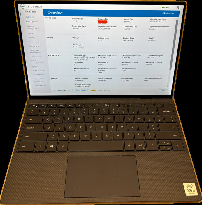 Dell XP S13 9300 TOUCH i7-1065G7 BIOS Locked For Parts/Repair READ!  Lap200