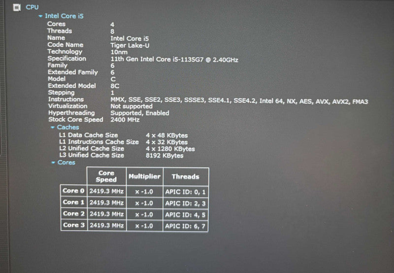 Lenovo ThinkPad L14 Gen 2 TOUCH i5-1135G7 16GB 256SSD No Power Adapter READ!  Lap200