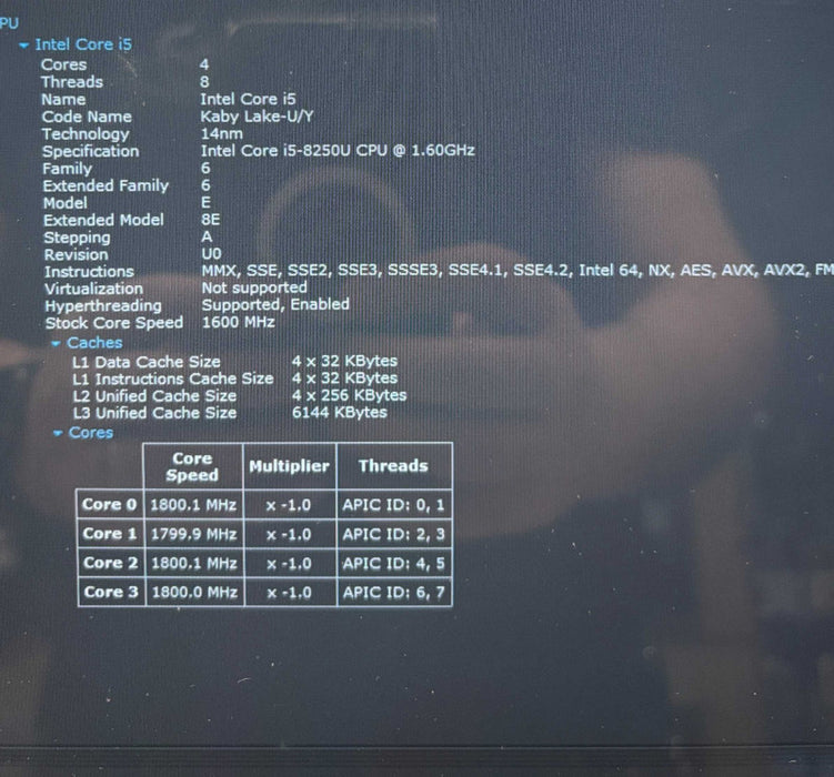 HP EliteBook x360 1030 G3 TOUCH i5-8250U@1.6GHz 8GB RAM 256GB SSD Q Lap200