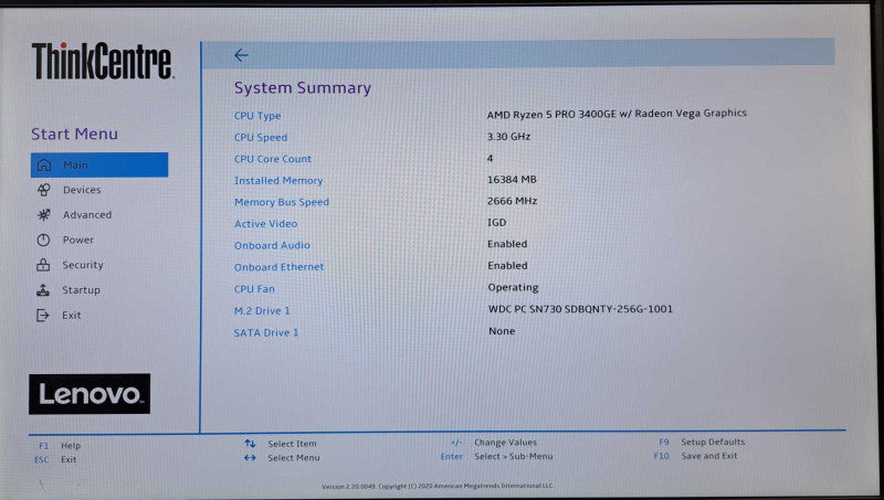 Lenovo ThinkCentre M75q-1 Ryzen 5 PRO 3400GE @3.30GHz, 16GB DDR4, 256GB NVMe