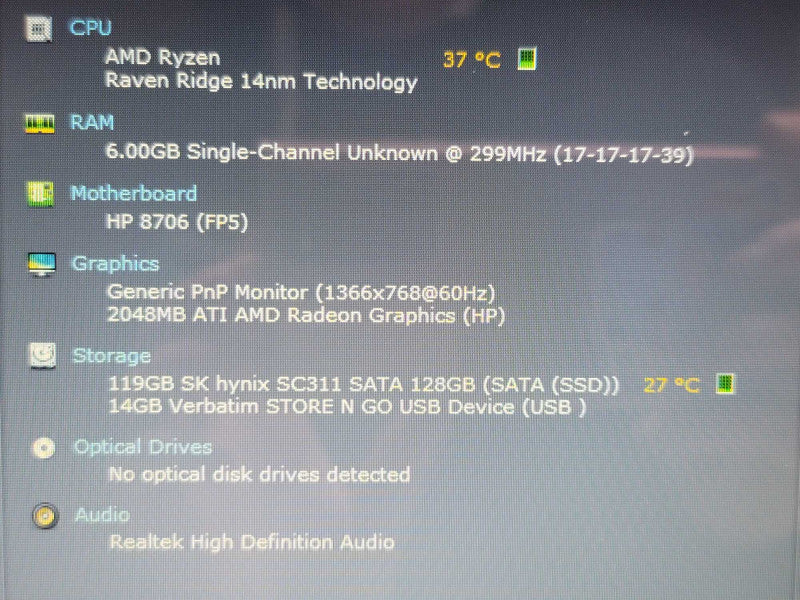 HP Laptop 15" Athlon Gold 3150U 8GB RAM 128GB SSD TOUCH!  β BudLap