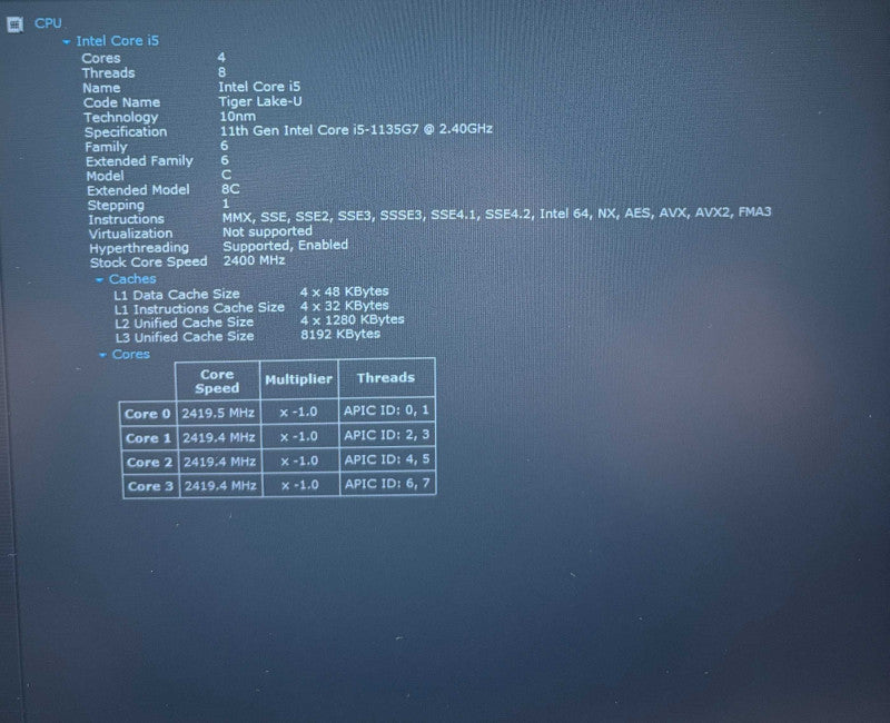 HP EliteBook 850 G8 i5-1135G7@2.4GHz 16GB DDR4 RAM 256GB SSD  Lap200
