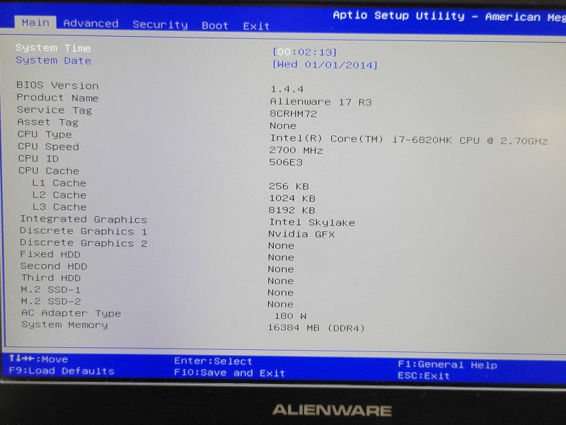 AlienWare 17 R3 i7-6700HQ 8GB RAM GTX 960M NO SSD FOR PARTS/REPAIR  β BudLap