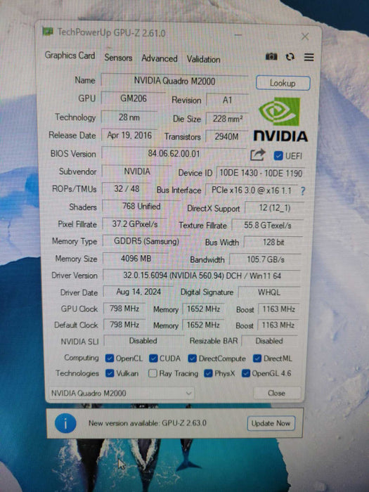 NVIDIA Quadro M2000 | 4GB GDDR5 PCIe Graphics Card | 4x Display Port !
