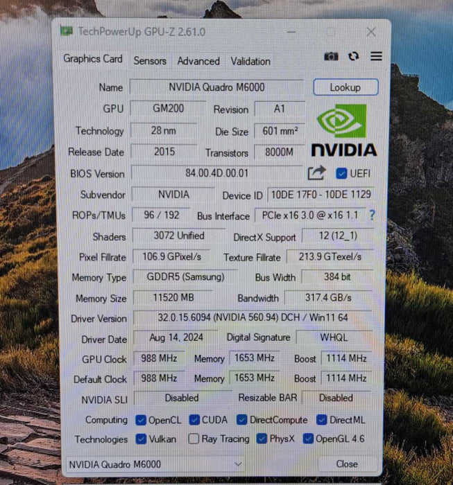 NVIDIA Quadro M6000 | 12GB GDDR5 PCIe Graphics Card | DisplayPort DVI