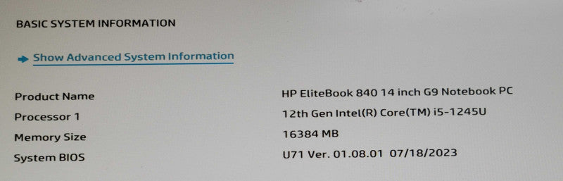 HP EliteBook 840 G9 i5-1245U 16GB RAM NO SSD FOR PART/REPAIR  β Lap200
