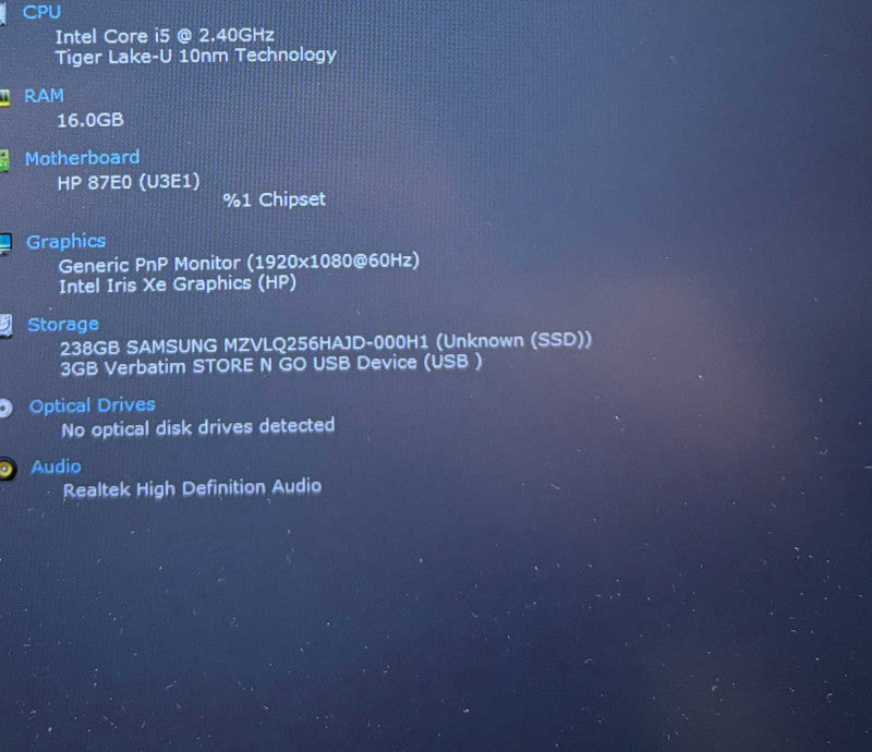 HP ProBook 440 G8 i5-1135G7@2.4GHz 16GB DDR4 RAM 256GB SSD  Lap200