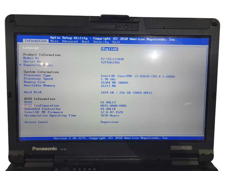 Panasonic Toughbook FZ-55 | i5-8365U, 16GB DDR4, 1TB + 256GB NVMe, 7670HR ! Lap200