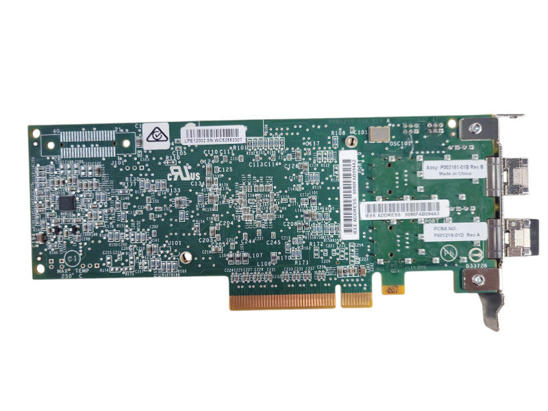 Lenovo 00JY848 LPE12002 2 Port 8Gbps FC PCIe HBA Adapter LPE12002 w /SFP !