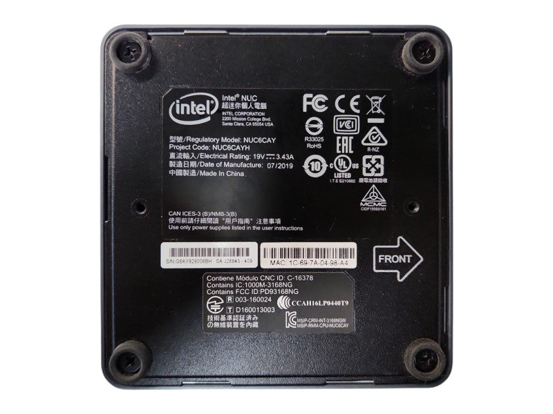 Intel NUC NUC6CAY Mini PC, Celeron J3455 1.50GHz, 4GB DDR3, No HDD/OS