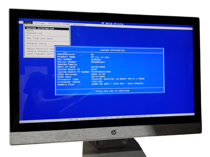 HP Pavilon 27-r119 AiO Touch Intel i5-8400T CPU 1.70GHz 16GB RAM - NO HDD