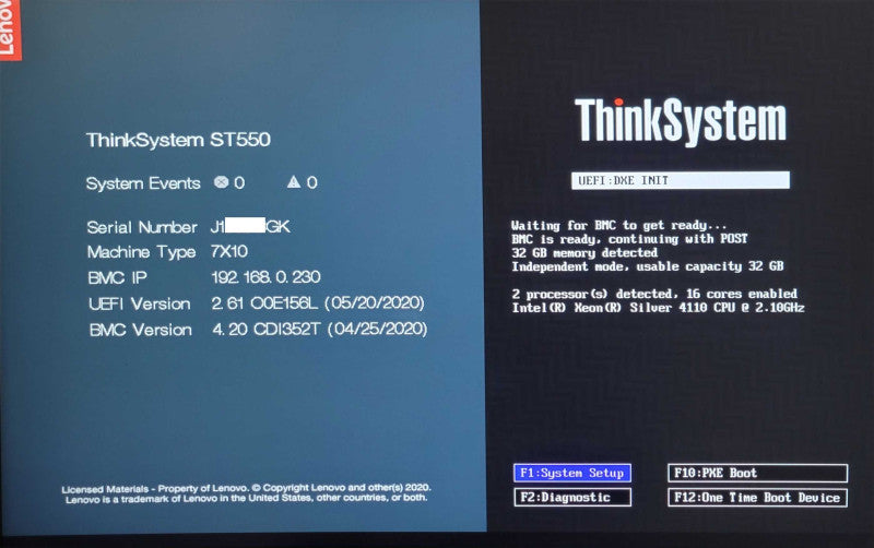 Lenovo ThinkSystem ST550 2x Xeon Silver 4110 32GB DDR4, 930-8i 12Gb RAID _