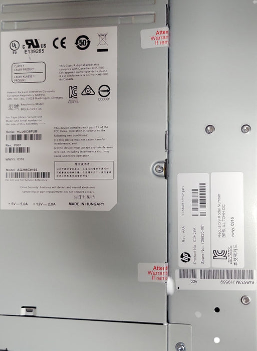 HP LTO-6 FC 8Gb Tape Drive AQ298C#103 C0H28A 706825-001  Q_