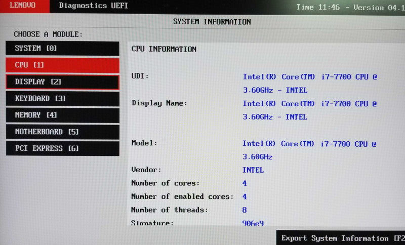 Lenovo ThinCentre M910s SFF Intel i7-7700 CPU 3.60GHz 8GB RAM - NO HDD Q