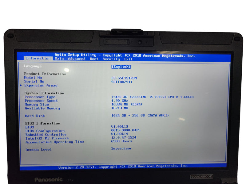 Panasonic Toughbook FZ-55 | i5-8365U, 16GB DDR4, 1TB + 256GB NVMe, 6980HR ! Lap200
