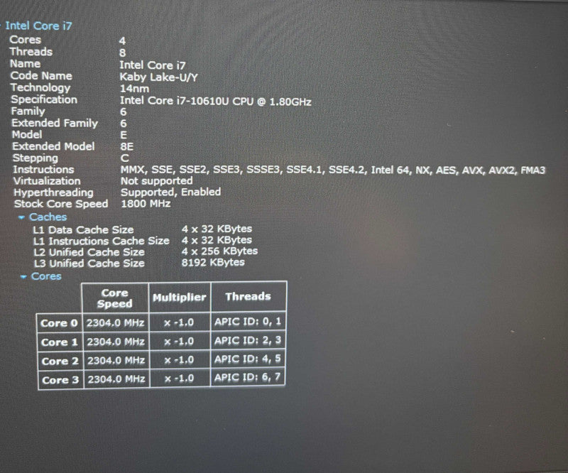 Dell Latitude 7410 i7-10610U@1.8GHz 16GB DDR4 RAM 256GB SSD  Lap200