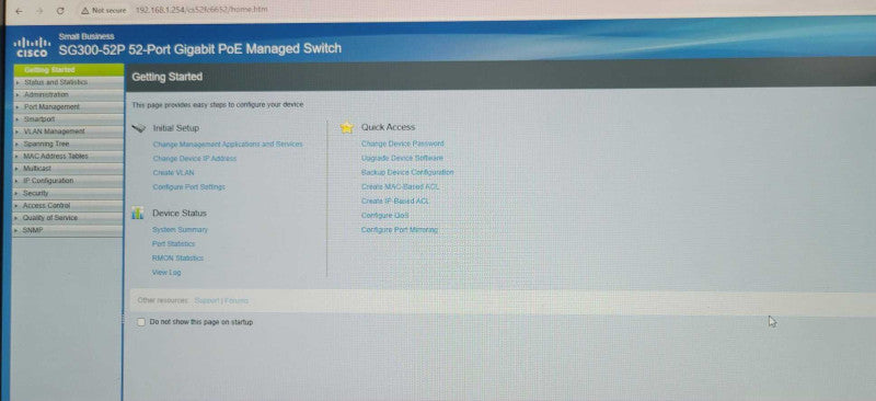 Cisco SG300-52P 52-Port Gigabit PoE Managed Switch SG300-52P-K9, READ _