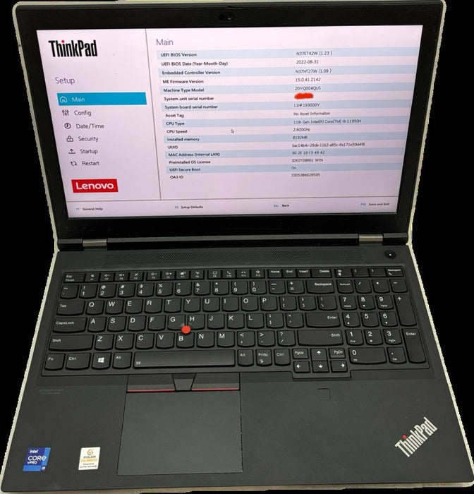 Lenovo ThinkPad P15 G2 i9-11950H 8GB Faulty LCD For Parts/Repair READ!  Lap200