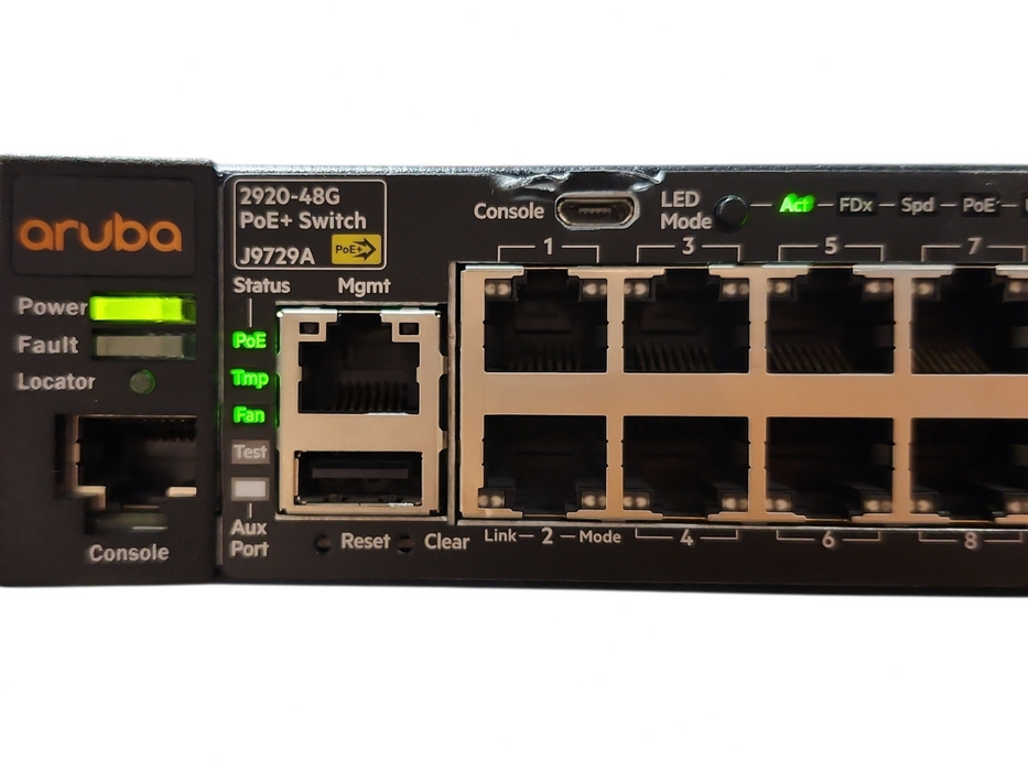 HP Aruba 2920-48G PoE+ 48-Port Gigabit Network Switch J9729A w/ J9731A