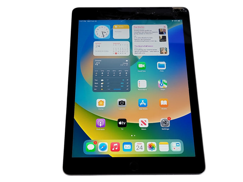 Apple iPad 5th Gen - 128GB - Space Gray [A1823 | Wifi + Cellular | Read] (