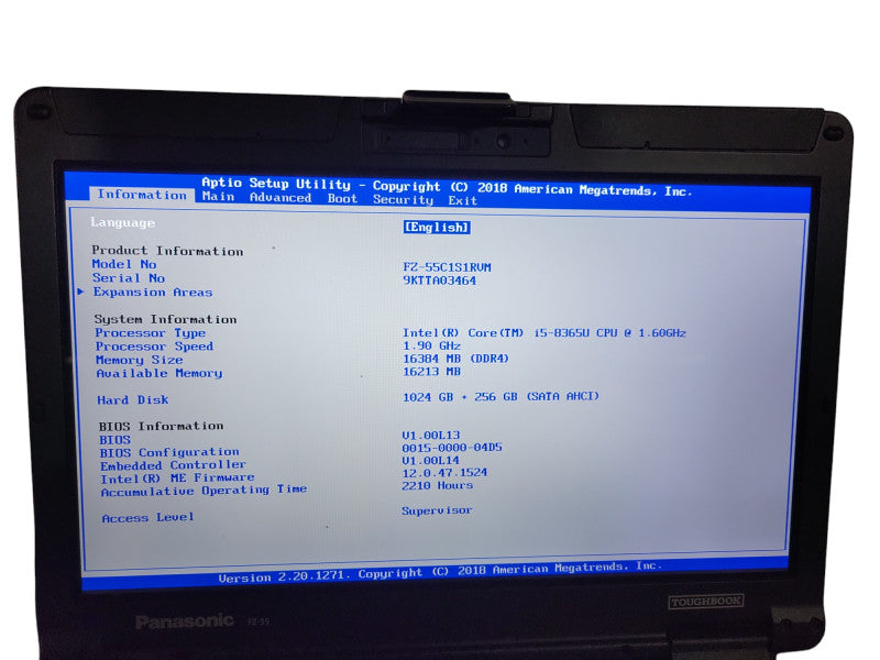 Panasonic Toughbook FZ-55 | i5-8365U, 16GB DDR4, 1TB + 256GB NVMe, 2210HR ! Lap200