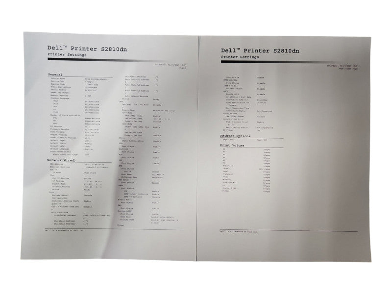 Dell S2810DN Laser Standard Monochrome Workgroup Printer w/ Toner