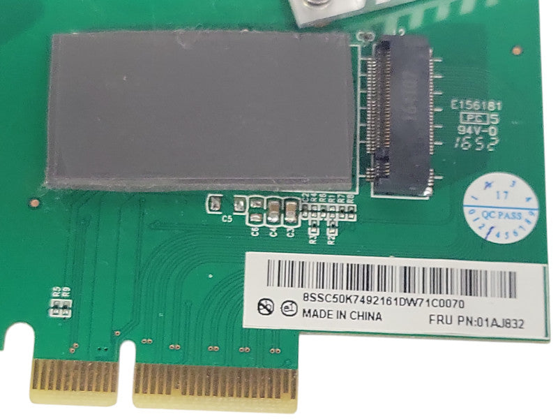 Lenovo Riser Card PCI-4 to M.2 NVMe SSD 01AJ832 with Heat Sink (No SSD) _