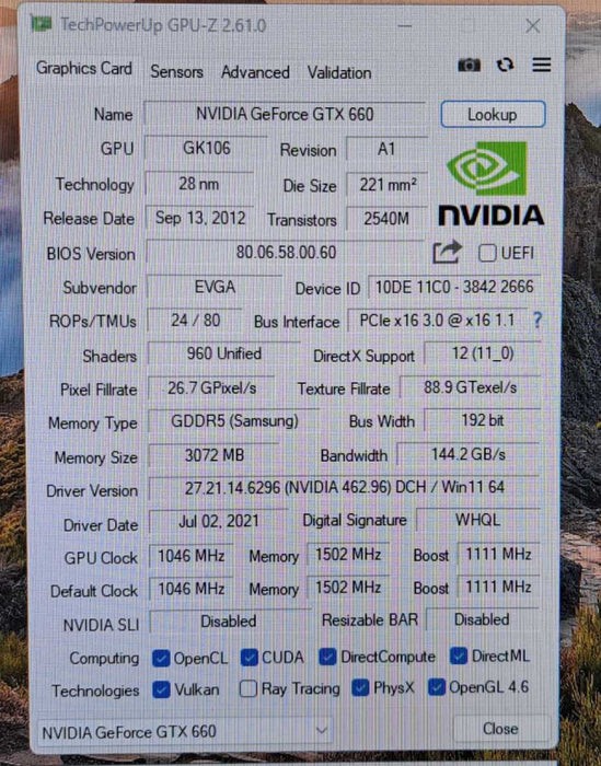EVGA GeForce GTX 660 | 3GB GDDR5 Graphics Card | DP, HDMI, 2x DVI