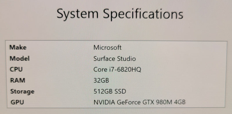 Microsoft Surface - Core i7-6820HQ 32GB DDR4 512GB NVMe GTX 980M  (READ) %