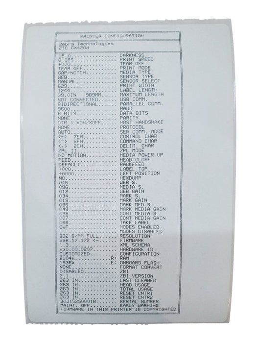 Zebra GX420d Label Printer GX42-202510-000 + Power