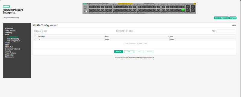 HPE OfficeConnect Switch 1820 48G PoE+ (370W) J9984A | Factory Reset