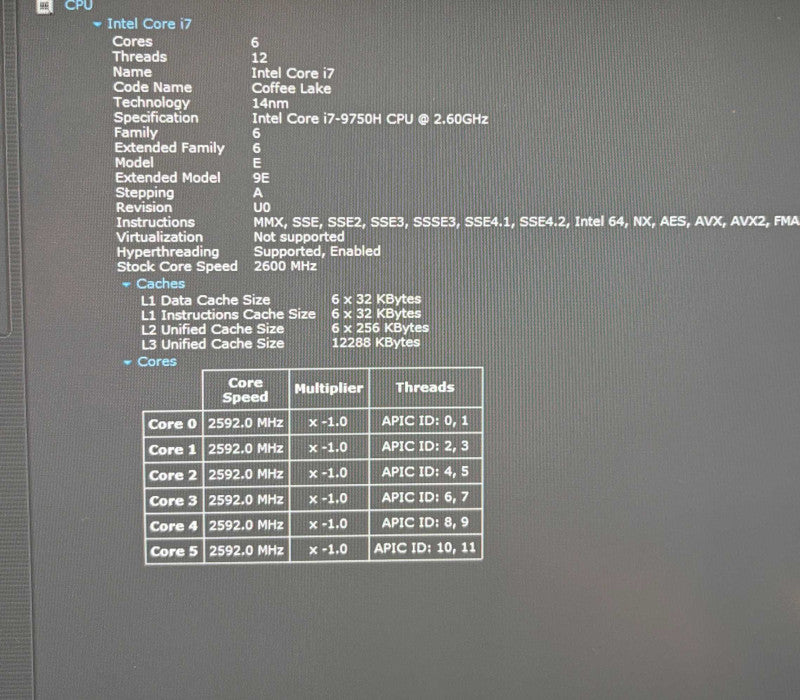 Dell XPS 15 7590 i7-9750H@2.6GHz GeForce GTX1650 4GB GPU 16Gb RAM 256GB SSD  Lap200