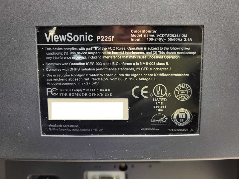 ViewSonic 22" P225F Pro VGA BNC CRT Monitor $