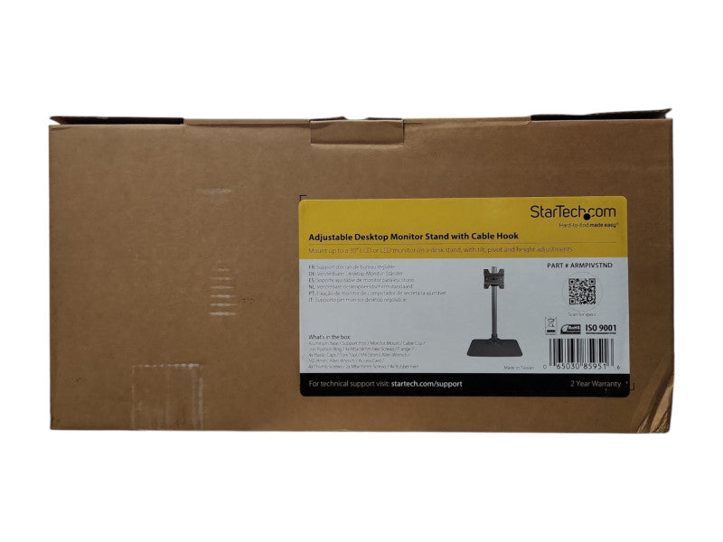 StarTech.com ARMPIVSTND Adjustable monitor stand w/ Cable Hook