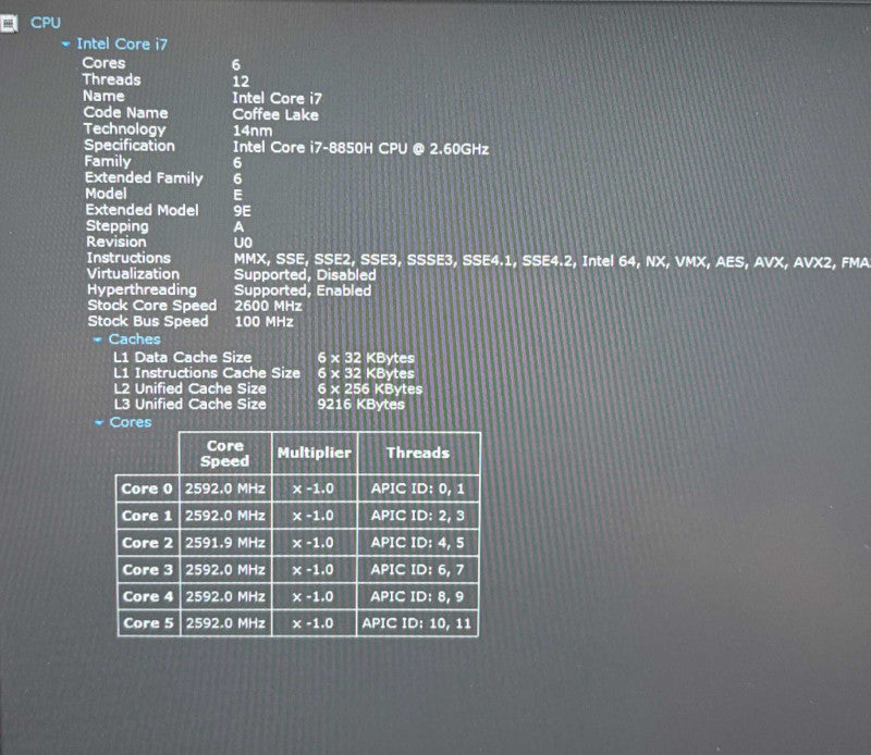 Dell Precision 5530 i7-8850H@2.6GHz QUADRO P1000 4GB GPU 16GB RAM 256GB SSD  Lap200