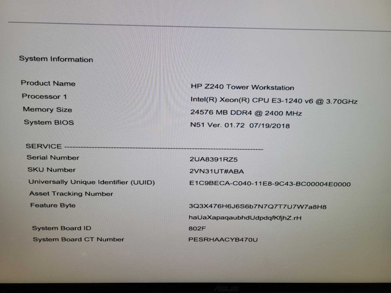 HP Z240 Workstation - Intel Xeon E3-1240 v6 24GB DDR4 QUADRO P600 400W PSU %