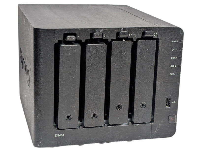 Synology DiskStation DS414 4 Bay NAS with 2x 4TB HDDs installed  -