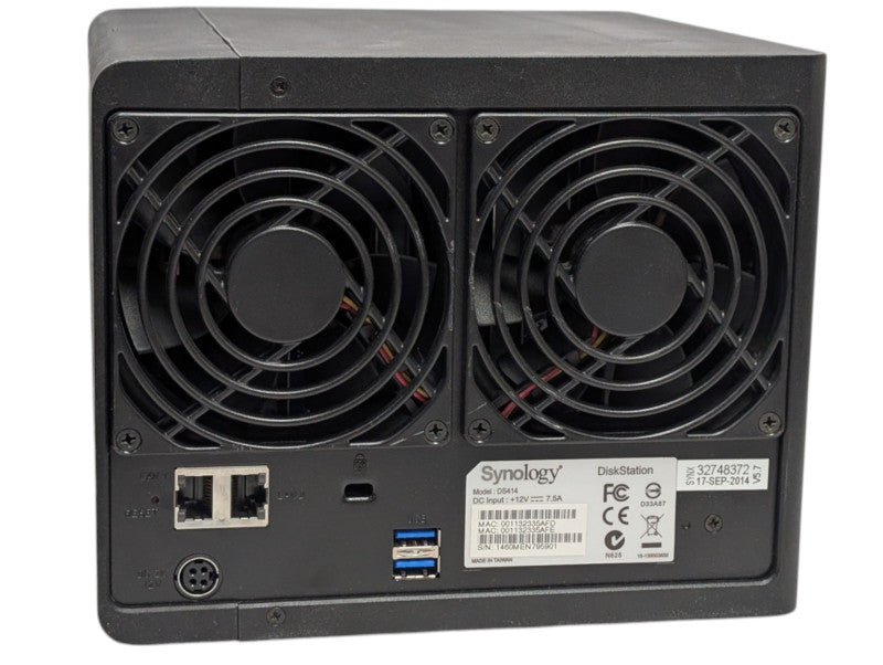 Synology DiskStation DS414 4 Bay NAS with 2x 4TB HDDs installed  -