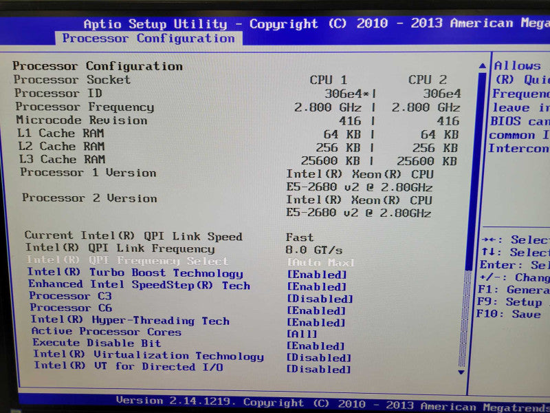 Intel S2600CP Server - 2x Xeon E5-2680 v2 128GB DDR3 MR SAS 9260-8i 2x750W %