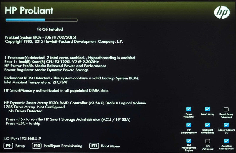 HP ProLiant MicroServer Gen8 Xeon E3-1220Lv2 2.30GHz 16GB RAM B120i 3.5" _