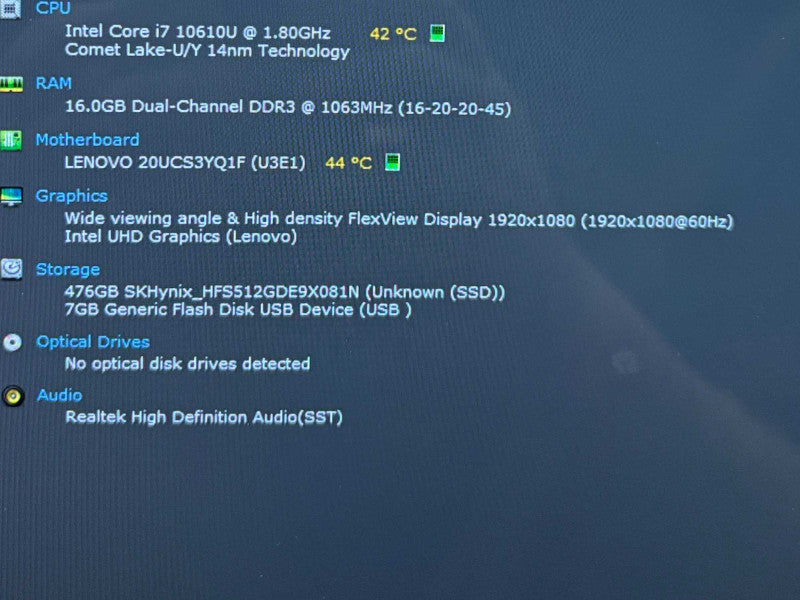 Lenovo ThinkPad X1 Yoga Gen 5 TOUCH i7-10610U@1.8GHz 16GB RAM 512GB SSD  Lap200