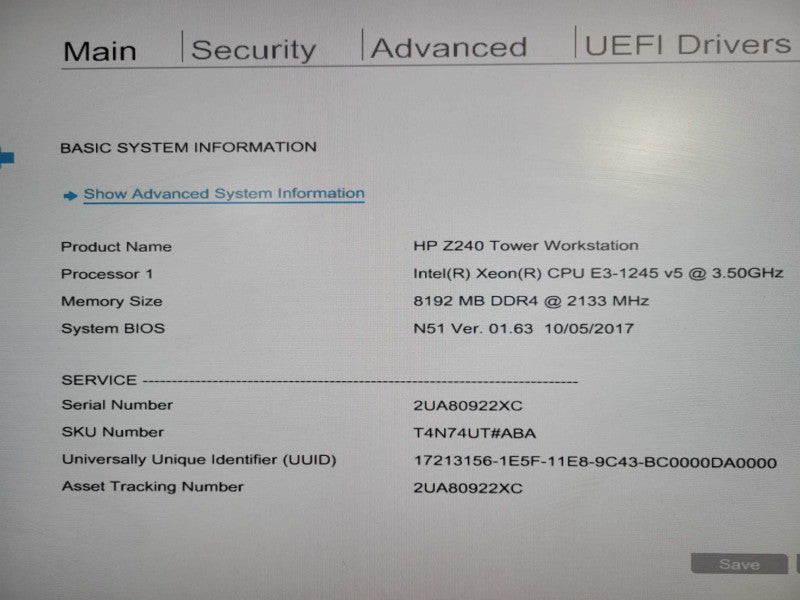 HP Z240 Workstation Xeon E3-1245 v5 8GB RAM  - No HDD/GPU !