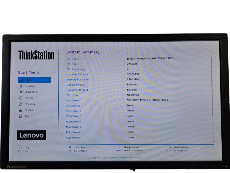 Lenovo ThinkStation P520 Xeon W-2102 @2.9GHz, 32GB DDR4, K5200, 512GB NVMe