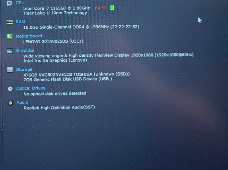 Lenovo ThinkPad E14 i7-1165G7@2.8GHz 16GB DDR4 RAM 256GB SSD  Lap200