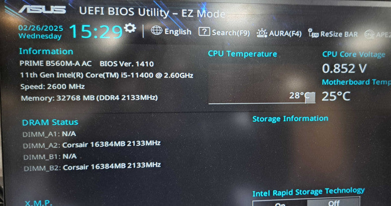 Custom PC-i5-11400| 32GB RAM| Prime B560M-A-AC| WIFI & Bluetooth