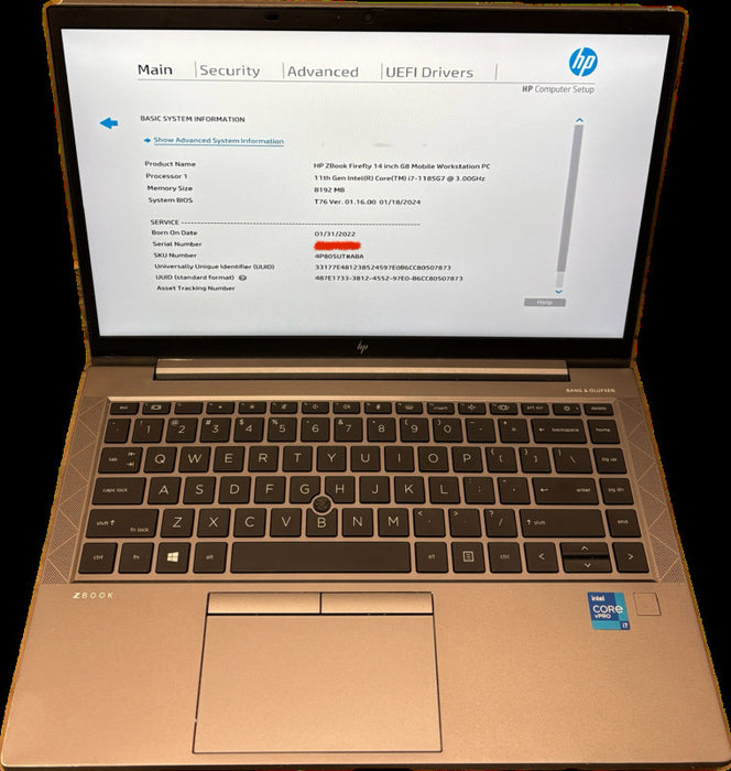HP ZBook Firefly 14 G8 i7-1185G7 Damaged Lid For Parts/Repair READ!  Lap200