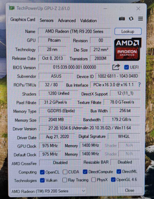 ASUS Radeon R9 270 2GB GDDR5 Graphics Card | R9270-DC2OC-2GD5
