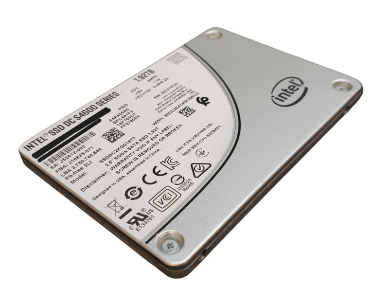 1.92TB SATA 2.5" 7mm Intel DC 4600 Series Laptop SSD Q+