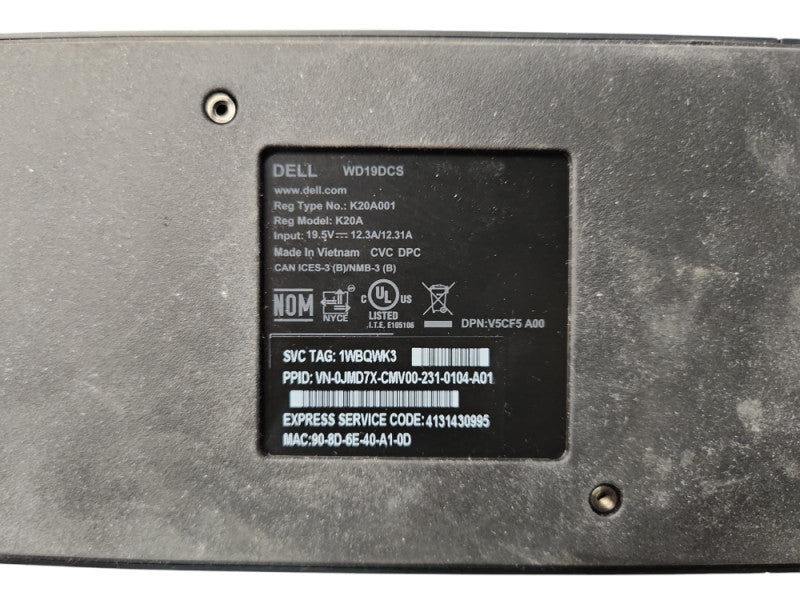 Dell Performance Dock WD19DCS K20A Dual USB-C Docking Station