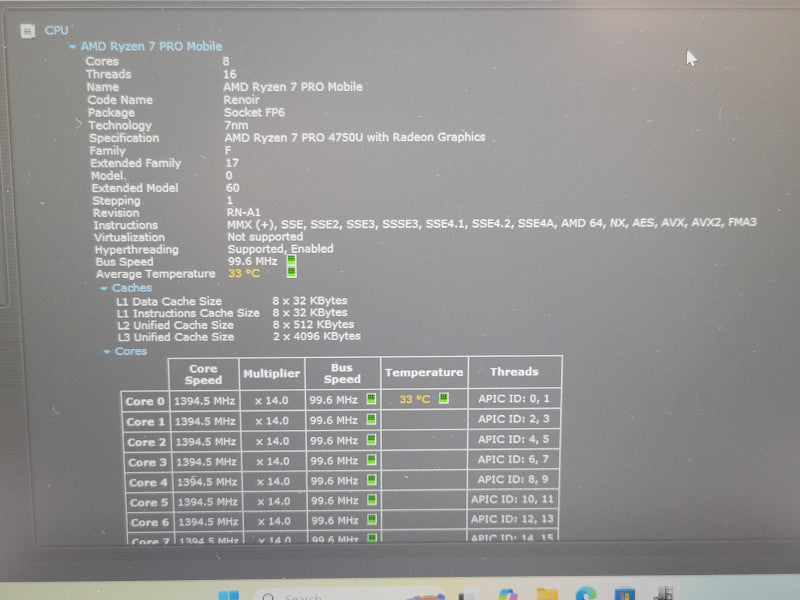 Lenovo ThinkPad P14s Ryzen 7 4750U 16GB DDR4 256GB SSD  β Lap200